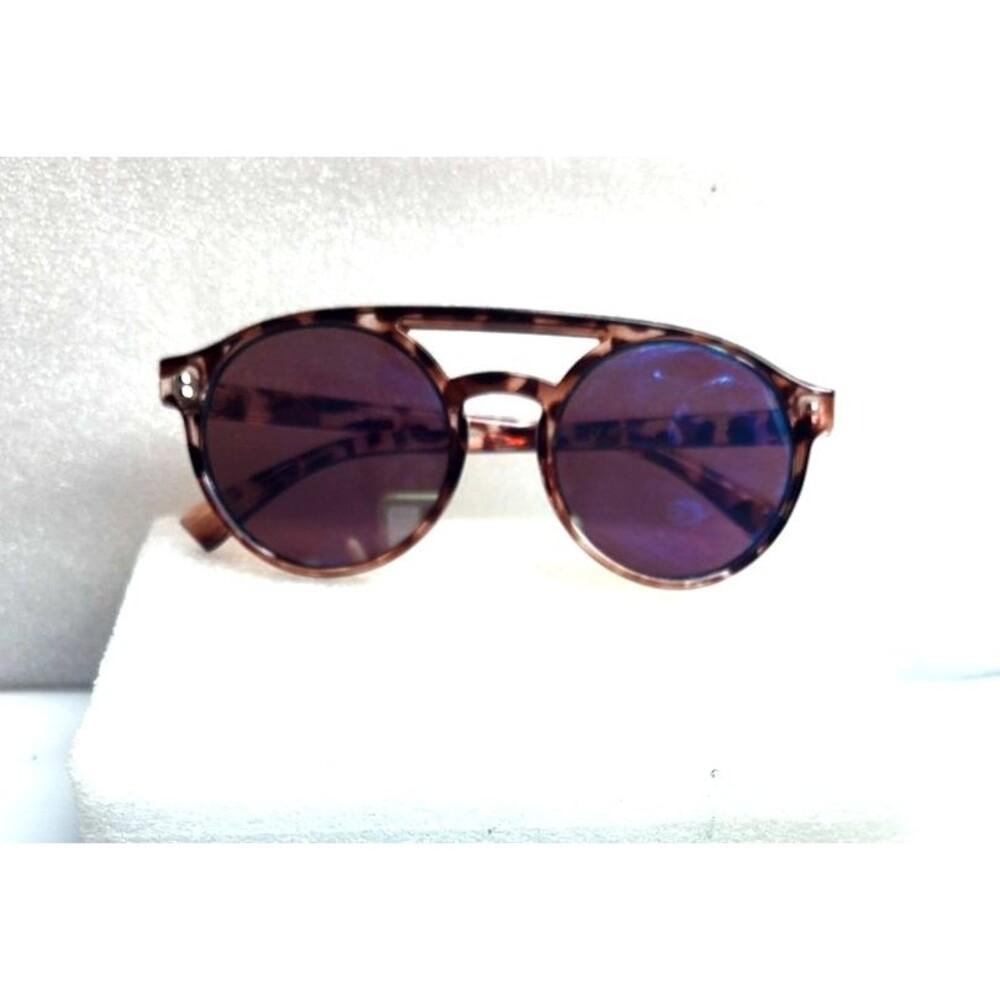 Bay Sky Tortoise Shell Women Sunglasses Double Bridge Mirrored Round 51-19-139